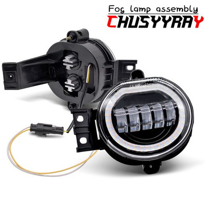 Pair LED Driving Fog Lights DRL Lamp Assembly For 02-08 Dodge Ram 1500 2500 3500