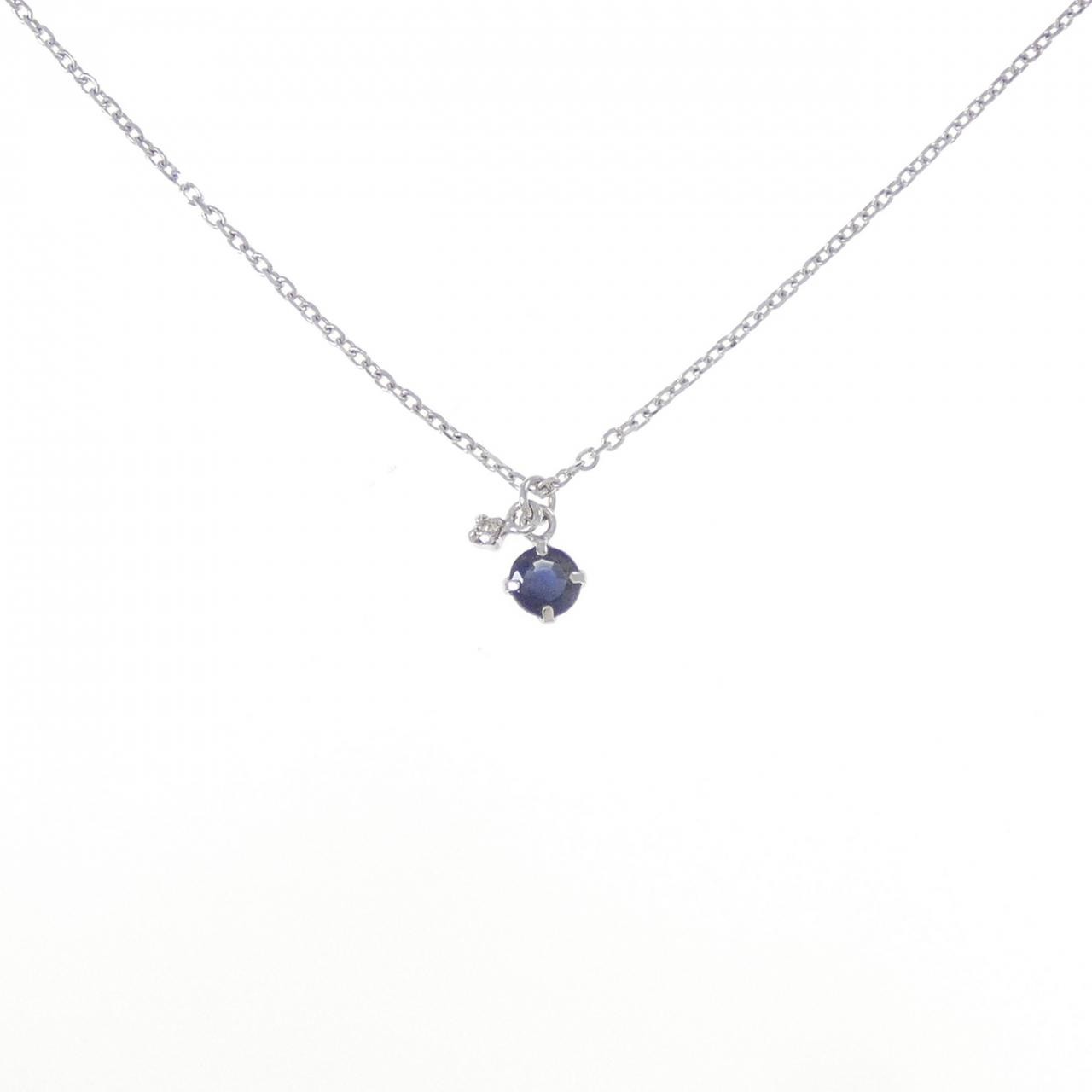 Authentic K10WG Sapphire Necklace #260-007-681-4617
