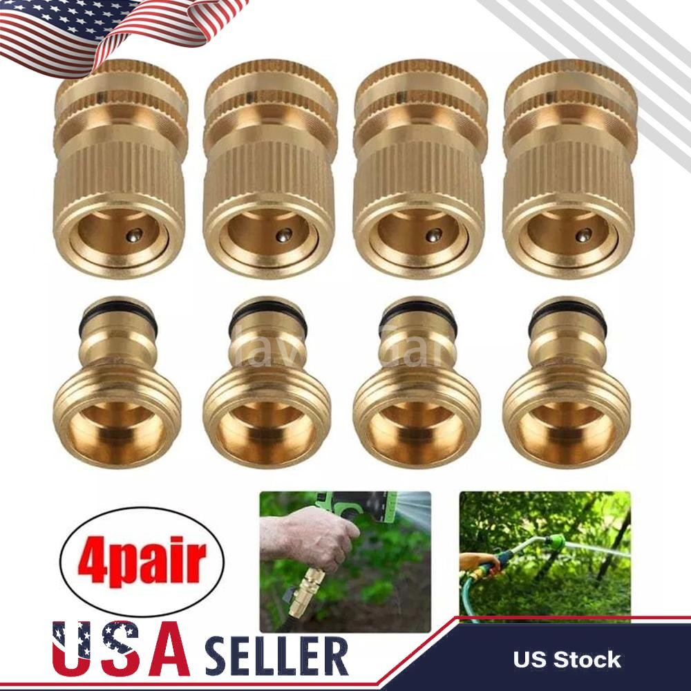 Garden Hose 3/4'' Quick Connect Water Hose Fit Brass Female Male Connector Set