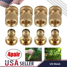 Garden Hose 3/4'' Quick Connect Water Hose Fit Brass Female Male Connector Set