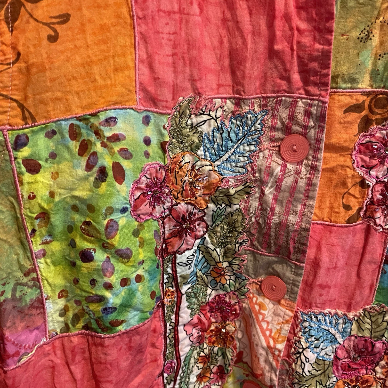 Drapers & Damons Patchwork Quilted Colorful Jacke… - image 2