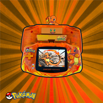 GBA GAMEBOY Advance Console Case Full Set Color Light SP NDSLPSP Charmander 