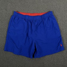 Polo Ralph Lauren Swim Shorts Men  s XL Navy Blue Red Pony Logo Pockets