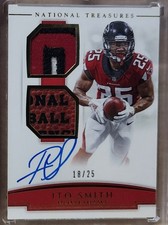 2018 NATIONAL TREASURES ITO SMITH DUAL PATCH FOOTBALL RELIC RC AUTO #/25 FALCONS