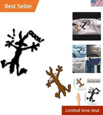 Waterproof Reflective Car Decals Featuring Playful Coyote Design - Set of 2