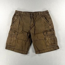 Vintage Y2K Levis Cargo Work Shorts Distressed Brown Mens Size 34 Streetwear