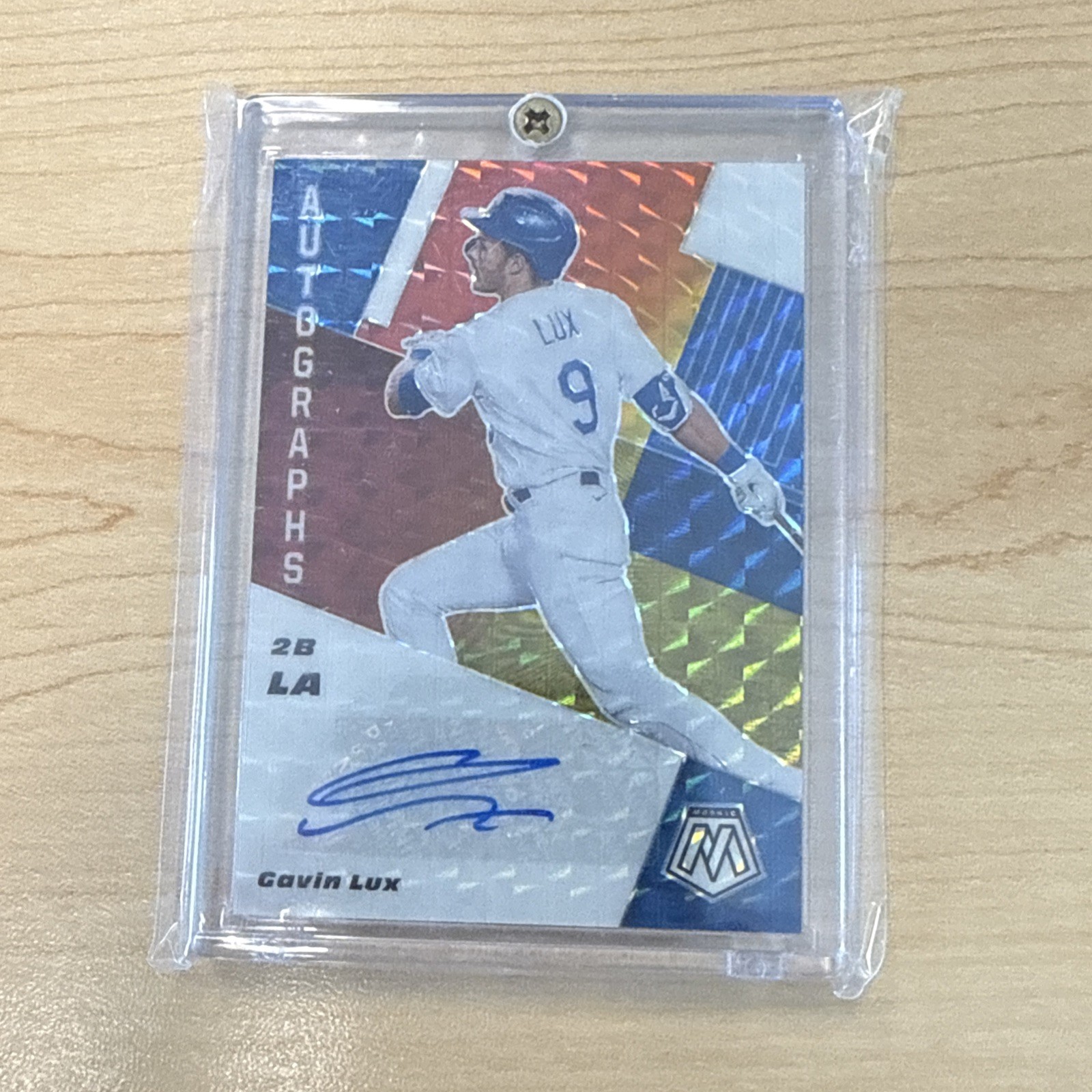 2021 Panini Mosaic Auto Mosaic Choice Red & Yellow /88 Gavin Lux #AM-GL Auto