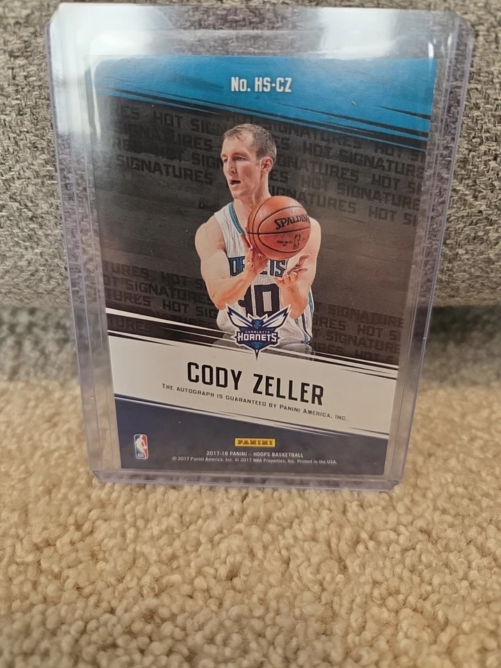 2017-18 Hoops #HS-CZ Cody Zeller Red Hot Signatures 1/25 Hornets Auto SS10 - Image 3 of 3