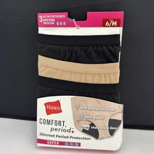 Hanes Women's Comfort, Period Super Protection Briefs - Size 6 Medium - New