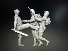 3pc 1/72 /35 Resin Model WWII Soldier Unpainted Chinese Japanese soldiers