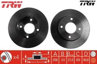 2X Bremsscheibe TRW DF4457 2 Bremsscheiben Vorderachse Vorne