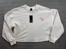 Wild Fable Sweatshirt Womens XXS White Cropped Pullover Bikini Graphic Crewneck