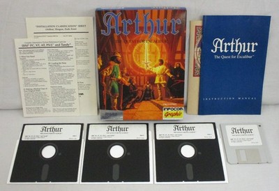 Arthur: The Quest for Excalibur Computer Game PC 3.5'' & 5.25'' Infocom IF 1989