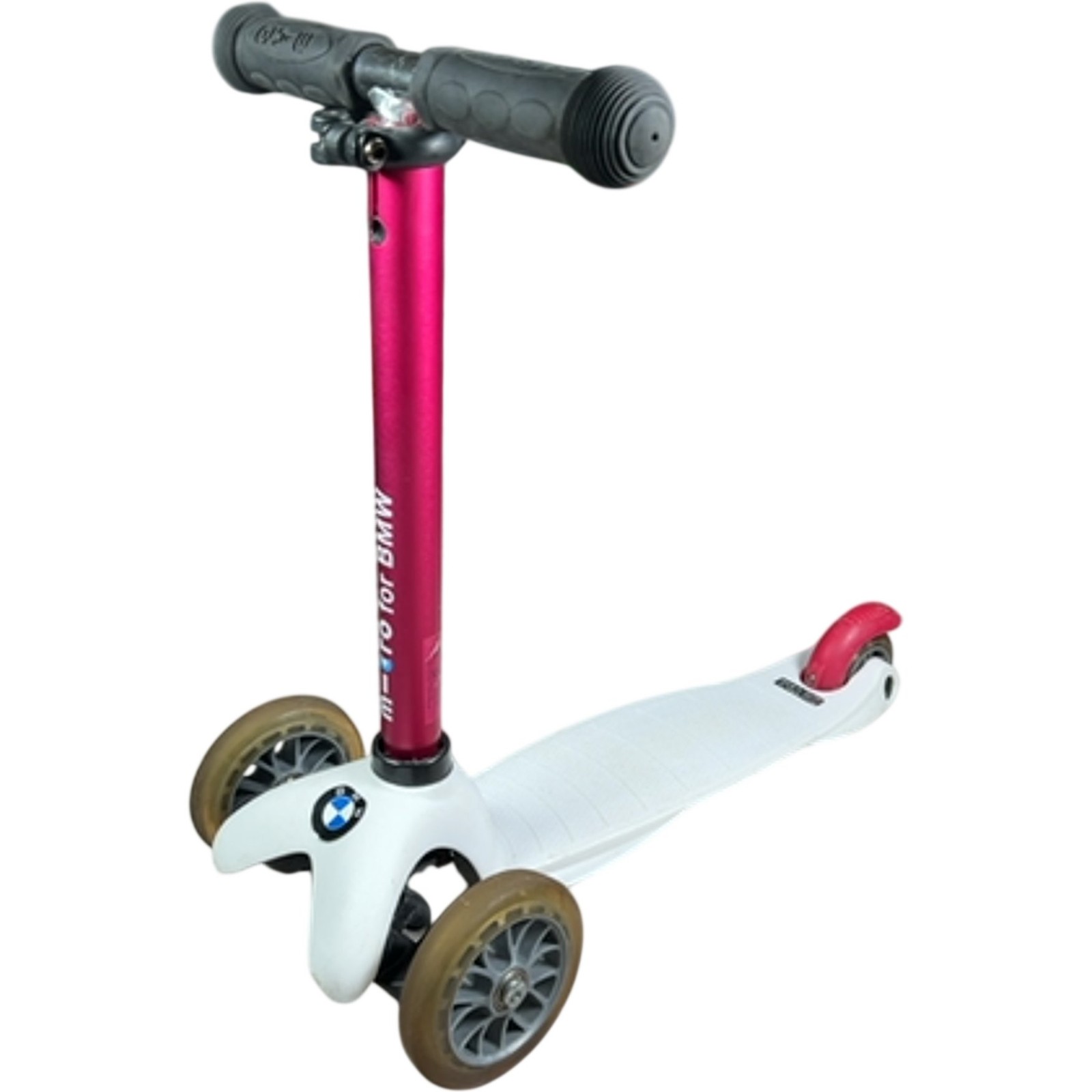 Micro Mini Scooter BMW Kids 3 Wheel White Pink Adjustable Handlebar Genuine
