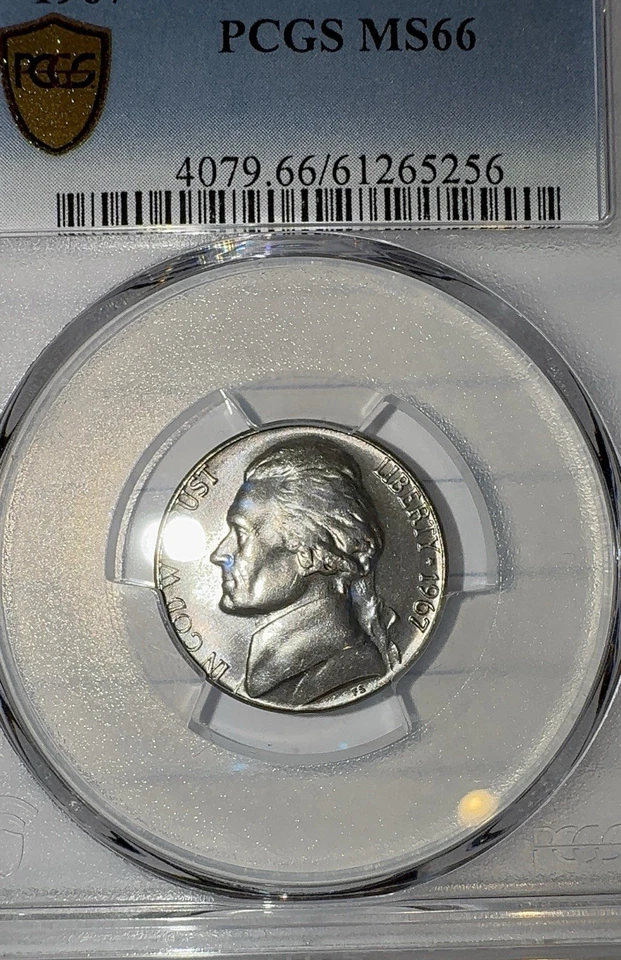 MS66 1967 Jefferson Nickel PCGS beautiful Holographic Tornasol Silver. - Image 2 of 4
