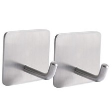 Bathroom Towel Hooks, Stainless Steel Wall Coat Hook Stick Nail Brushed Nickel