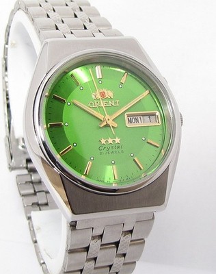 Vintage ORIENT Crystal 3 STARS Men Automatic Japan Armbanduhr Stainless Steel