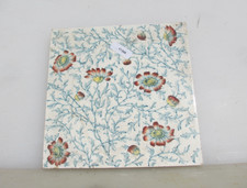 Victorian Ceramic Tile Floral Flowers Leaf Old Antique Art Nouveau Vintage