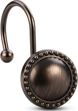 Shower Curtain Hooks 12-Piece Metal Decorativ...