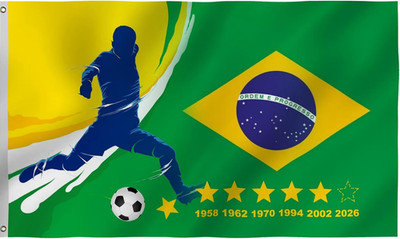 World Cup Brazil Flag 2X3 Ft, 2026 International Country Flag with 2 Brass Gromm