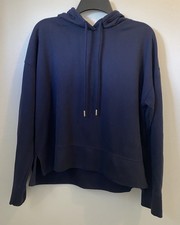 Women  s Navy Blue Pullover Light Hoodie Size Large Pre Owned Good