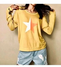 Sundry Split Star Mustard Yellow Sweatshirt size 2 M