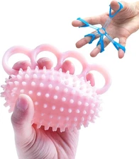 Hand Exerciser Ball and Finger Stretcher, Hand Grip Strengthener Trainer, Squeez