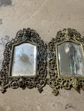 Bradley Hubbard Victorian Brass Bacchus Beveled Wall Mirror Frames
