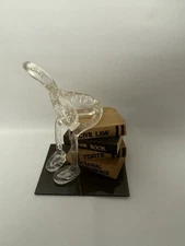 Vintage Creative Concepts Acrylic Stick Figure Sculpture Attorney w/Law Books