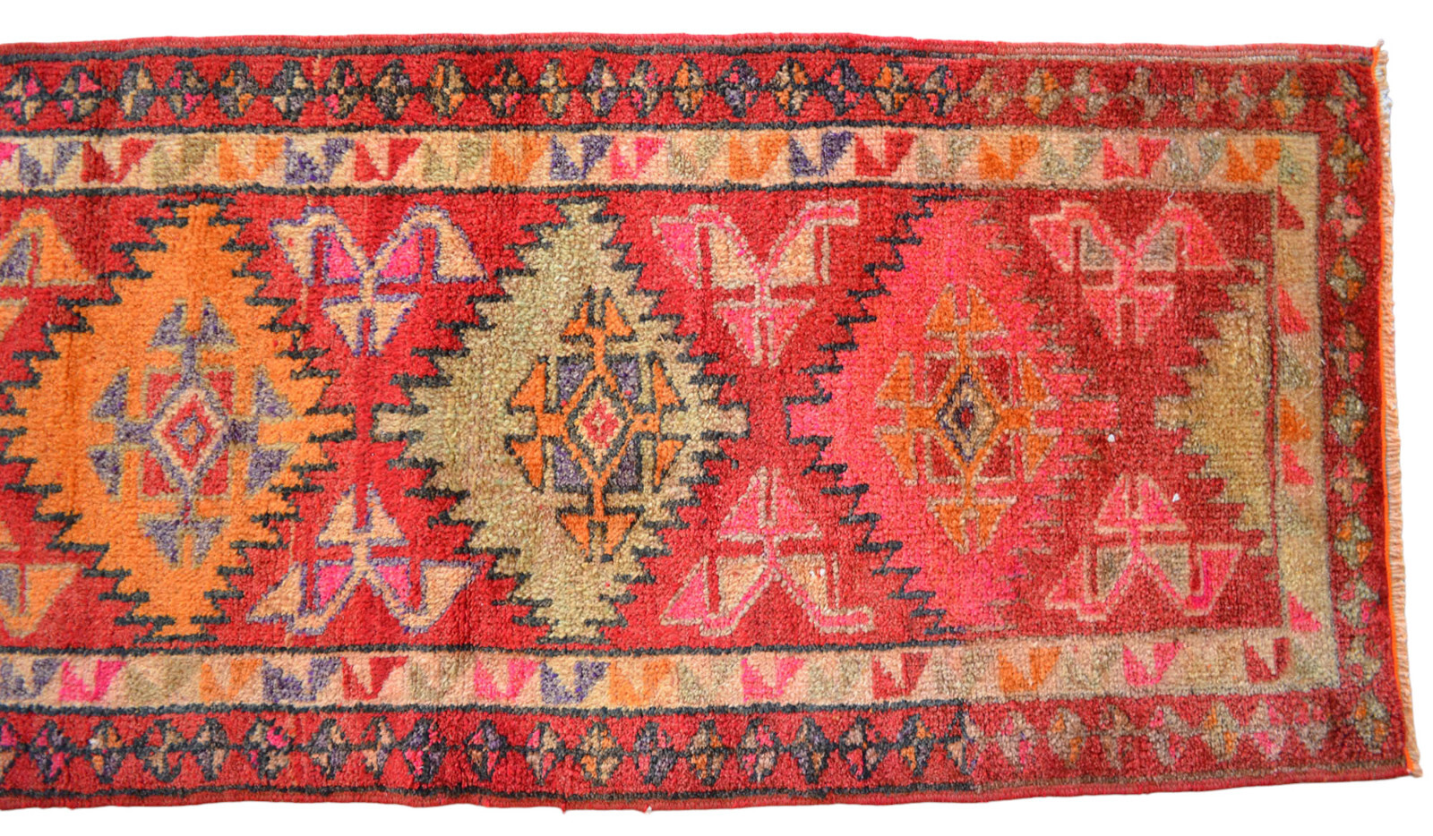 Vintage Runner Rug Tukish Rug Hand Made Hallway Decor Rug 3x11 ft approx