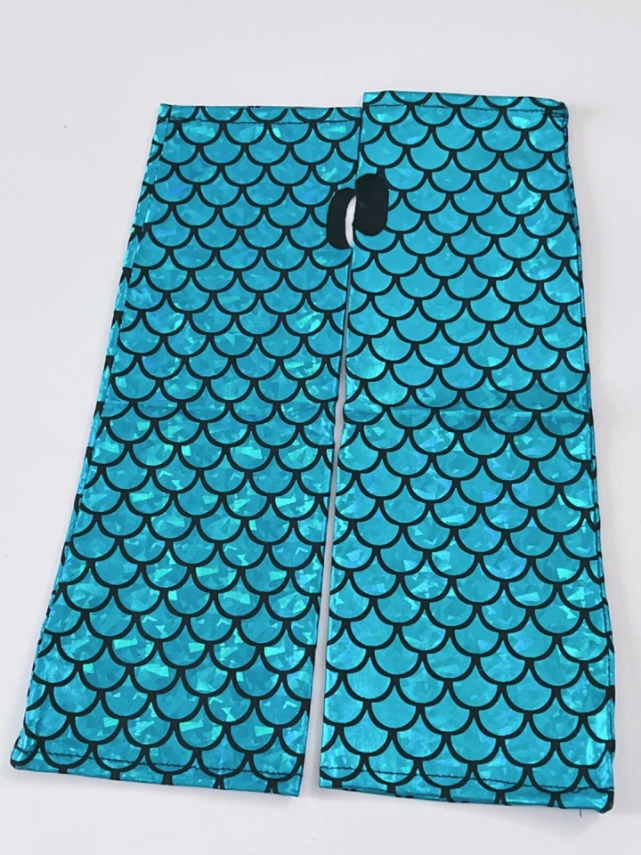 AU Dama Mujeres Niñas Sirena Pez Escala Disfraz Fiesta Guantes Sin Dedos Mangas Foto 4 de 4