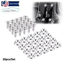 20pcs Silver Billet Aluminum Fender Bumper Washer Bolt Engine Bay Dress Up Kit