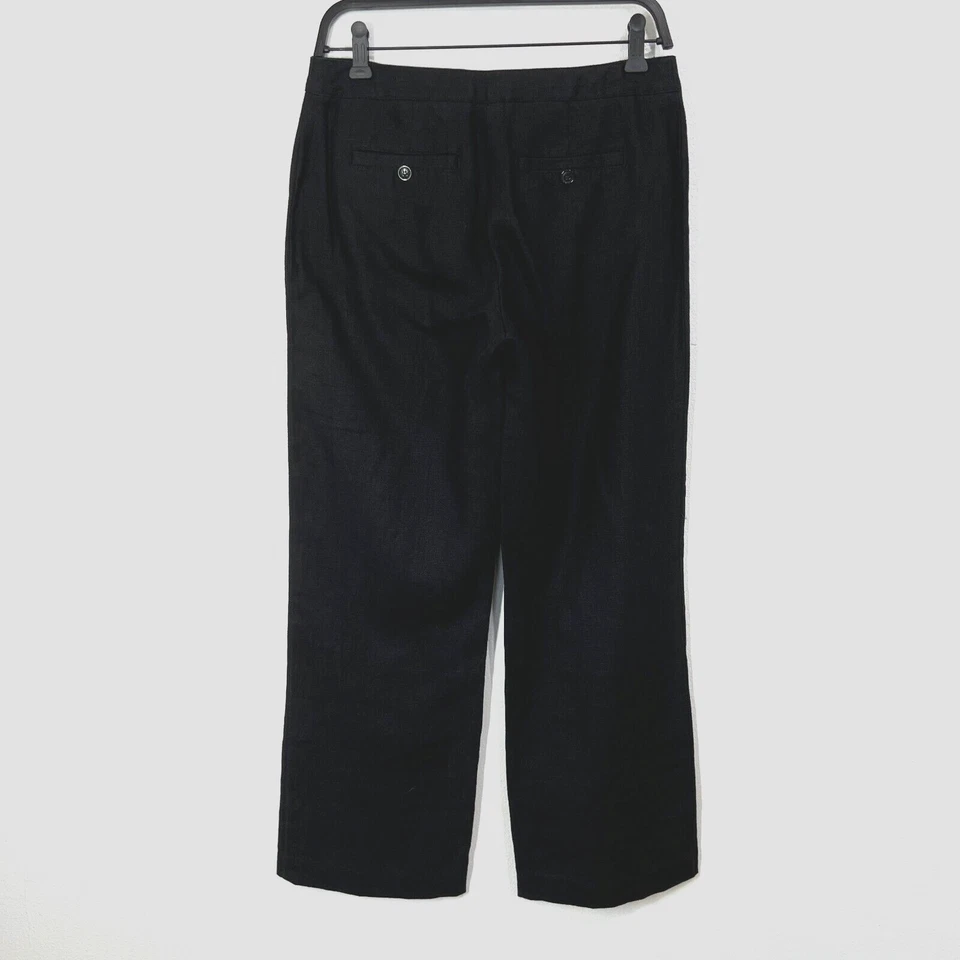 Pantalones Charter Club Classic Fit 100 % lino pierna ancha para mujer 4 ligeros Foto 2 de 4