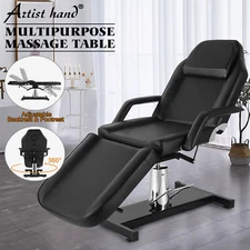 Black Reclining Hydraulic Massage Table Facial Bed Tattoo Chair Salon Spa Beauty
