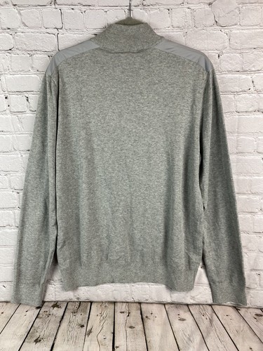 Michael Kors Mens Large Gray Classic Pullover 1/4 Zip Cotton Sweater NWT - Picture 3 of 8