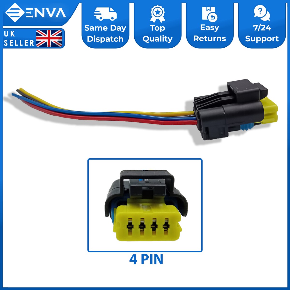 Connettore Sensore Pompa Carburante 4 Pin – Ricambio Con Terminali Compatibile Renault, Peugeot, Citroen, Mini – OEM 8201348602 - 2