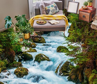 3D River Stones SKE3604 Floor WallPaper Print Decal Epoxy Floor Deco Kay