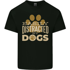 Easily Distracted By Dogs Funny ADHD Mens Cotton T-Shirt Tee Top