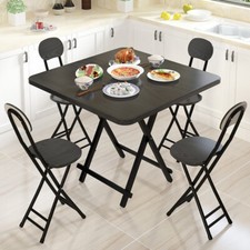 Folding Table Chairs Bistro Cafe Dining Set Kitchen 2/4/6 Seater Space Saving