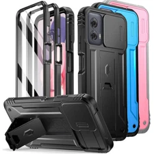 For Moto G Power 5G 2024 Case Poetic Built-in-Screen With Slide Camera Cover