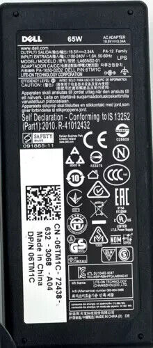 Adaptador CA 65w Original Dell E6420 E5420 E6430 E5430 E5440 E5540 E5550 E6440 - Imagen 2 de 5