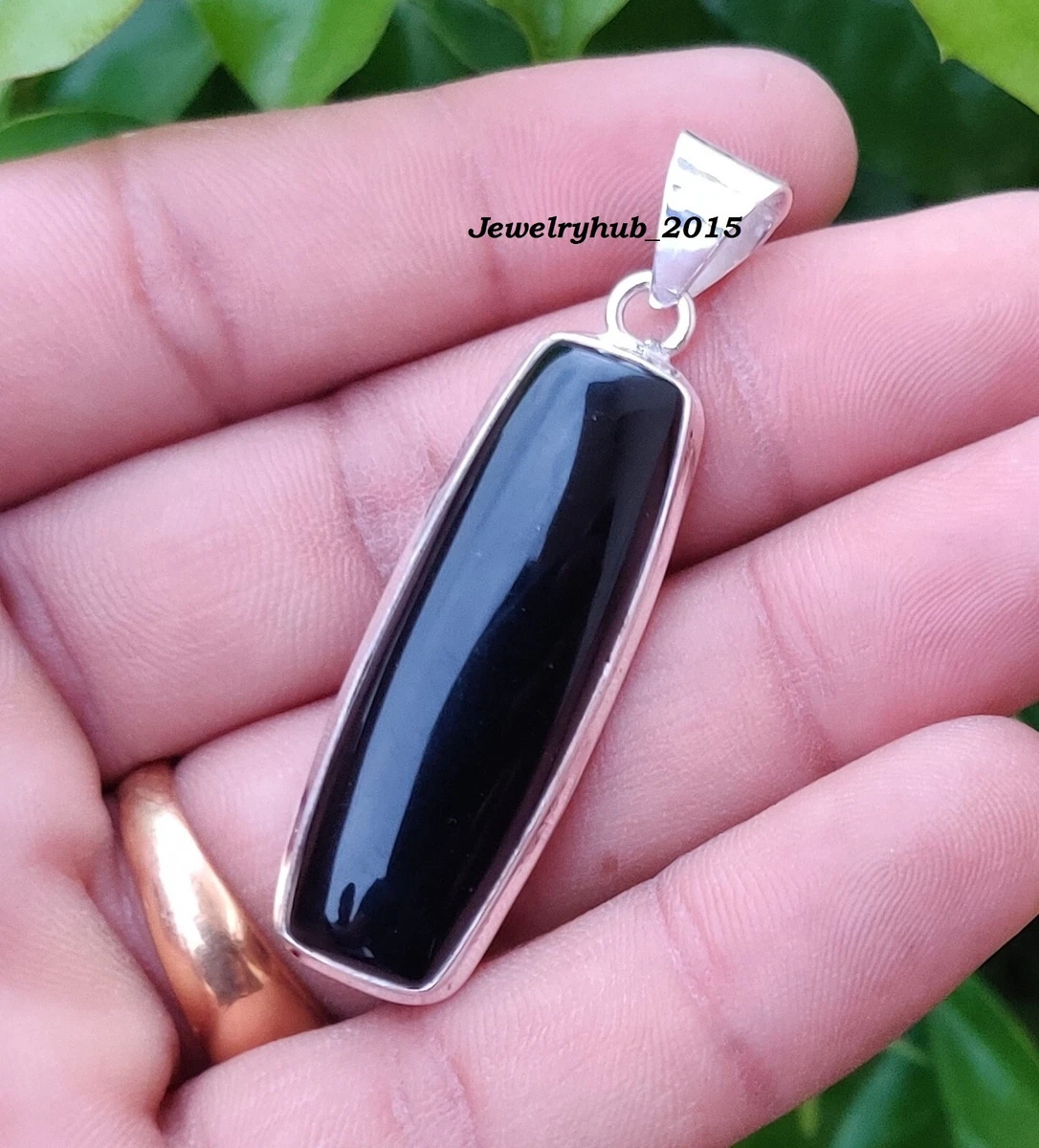 Sterling silver black onyx pendant deals