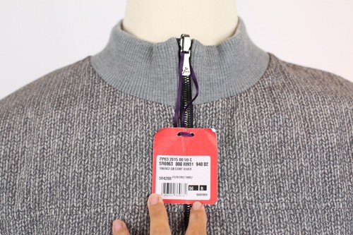 $2995 Isaia Gray 'Techno Summer' Wool Bomber Jacket Reversible Sz 56/46 NWT - Picture 6 of 8
