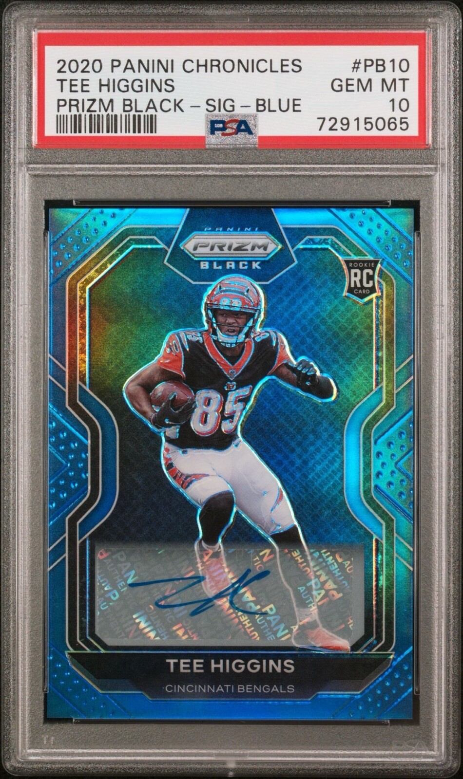 Tee Higgins Panini Chronicles Prizm Black #PB10 Signature-Blue