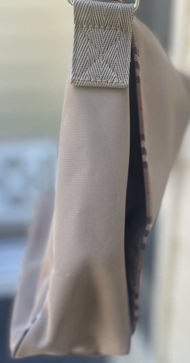 Burberry Fragrance Polyester PVC Tan Nova Check Messenger Bag