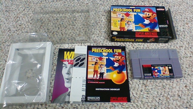 Mario's Early Years Preschool Fun RARE Super Nintendo SNES Game Complete CIB