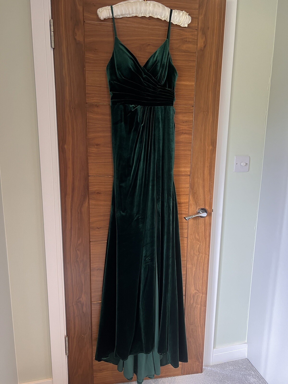 Jovani Dark Green  Velvet Long Evening Dress image 9
