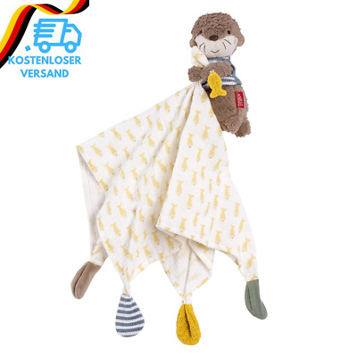 Fehn Musselin-Schmusetuch Otter   Einschlafhilfe & Stofftier-Schnuffeltuch Mit B