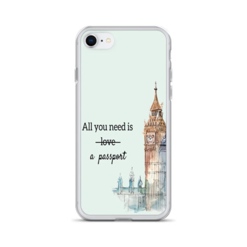 Funda de aventura para iPhone: ""All You Need is a Passport"" diseño de cotización de viaje - Imagen 1 de 25
