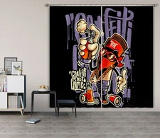 3D Art Graffiti ZHUA753 Photo Curtain Window Blockout Fabric Amy 2023